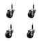Service Caster 3'' SS Phenolic Wheel Swivel 3/4'' Expanding Stem Caster Set, 4PK SCC-SSEX20S314-PHS-34-4 - alternate 1